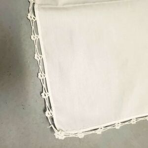 Napkins Loop Edge set of 8 cream cloth Napkin 14"× 14" vintage